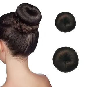 Pedaço de cabelo Bagunçado Despenteado reta Scrunchies Envolver extensões de rabo de cavalo com elástico Elastic Rubber Band Donut Updo Hairpieces