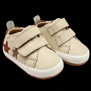 Zapatos Casuales Beige para Bebé, Parte Superior de Cuero Genuino, Suela de Goma, Soporte de Arco, Antideslizantes, Ligeros, Cierre Deslizante, Unisex, 0-6 Meses - Product Image 1