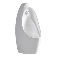 Urinal Sensor Otomatis Gantung Dinding, Urinal Keramik Tanpa Sentuh Inframerah untuk Pria, Hemat Air untuk Kamar Mandi Komersial