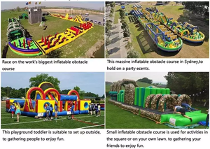 Carrera de obstáculos inflable gigante Insane 5K para eventos de adultos con soplador a la venta-Obstáculos inflables Insane 5K Run - Product Image 6