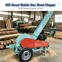 Broyeur de bois diesel hors réseau 80 CV, capacité 3T/H, pour la pelage des résidus de placage et le traitement de la biomasse