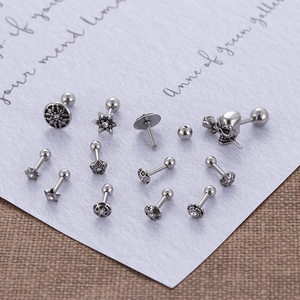 1 parça Vintage yeni gotik siyah paslanmaz çelik iskelet kafatası küpe erkekler kadınlar takı için serin yıldız 16G kulak manşet Piercing Ea - Product Image 3