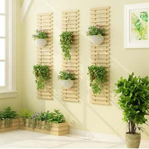 <span class=keywords><strong>Treillis</strong></span> en bois support mural pour <span class=keywords><strong>jardinière</strong></span> intérieur extérieur support Vertical décoration murale pour jardin Air plante Pots de fleurs jardinières - Product Image 4