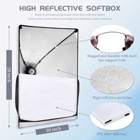 Équipement de studio photo Softbox 50*70 cm avec support de trépied de 2.1m LED ampoule de maïs éclairage pliable Soft Box pour la photographie