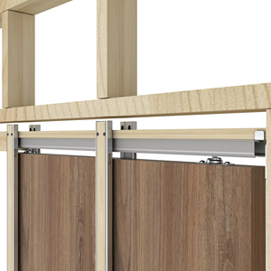 Kits de cadre de <span class=keywords><strong>porte</strong></span> de poche en aluminium à fermeture douce avec goujons en bois enveloppés d'acier - Product Image 1