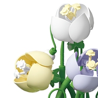 Ensemble de blocs de construction floraux 160 pièces, kit de modèle de bouquet artistique en ABS avec couvercle anti-poussière, jouet DIY pour les 7-9 ans, décoration maison et bureau