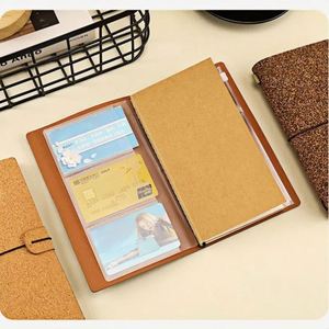 Custom Printing Handmade Leather Pocket Journal Lined <b>Blank</b> Cork Diary Travelers Insert Binding Refillable <b>Notebook</b> 100 Sheets - Product Image 3