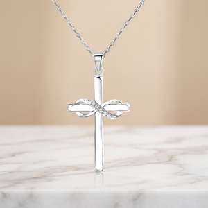 Collar con Colgante de Cruz de Moissanita Blanca de Corte Redondo, Cadena de Plata de Ley, Joyería Fina de Lujo con Certificado GRA para Mujer - Product Image 5