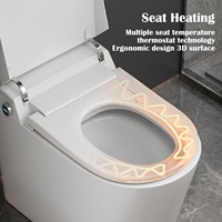 WC intelligent monobloc à détection automatique, cuvette allongée, toilette électrique avec siège chauffant