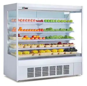 Venta al por mayor pantalla escaparate enfriador-Refrigerador abierto de verduras para supermercado, escaparate de exhibición comercial, gran oferta