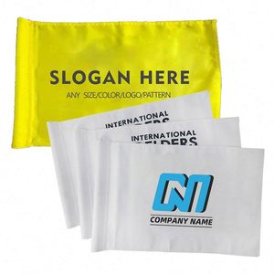 Drapeaux de golf publicitaires personnalisés pour l'extérieur, en polyester 300D, impression recto-verso, avec tube d'insertion pour drapeau de golf - Product Image 1