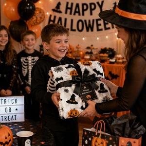 <b>Halloween</b> Pumpkin Bat Ghost Flannel <b>Blanket</b> Throw <b>Blanket</b> Nap <b>Blanket</b> Spooky <b>Halloween</b> Decor Lightweight Breathable Custom Print - Product Image 2