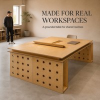 Bureau commercial en bois de bouleau, style marin, moderne, simple, multifonctionnel, sur mesure, poste de travail informatique pour immeuble de bureaux
