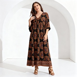 Elegante Vestido Abaya de Poliéster con Estampado Personalizado para Mujeres Musulmanas, Proveedor Mayorista, Tela de Alta Calidad, Nuevo Diseño - Product Image 4