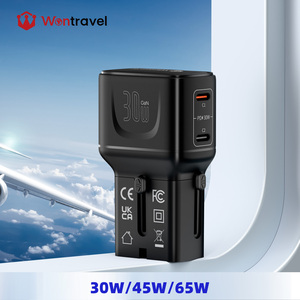 Wontravel Adaptador de Viaje Mini de Carga Rápida de 30W con 2 Puertos Tipo-C para Reino Unido, UE, Australia y EE. UU., Ideal para Viajes de Negocios - Product Image 1