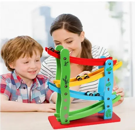 kids Wooden Ramp Racer car Toddler Toys Race Track Car Games for 1 Year Old Boy Kids Gifts Early educational toys