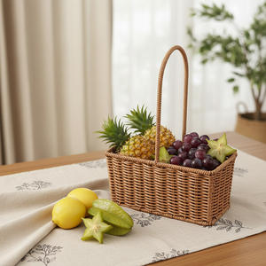 Panier rond en rotin tressé, 2,0-3,0 L, fait main, pour fruits, fleurs, usage domestique - Product Image 4