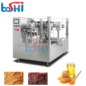 Automatic rotary granule and liquid mixture doypack packing machine mixed seafood pickled foods filling packing machine