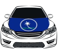 Penutup Kap Mobil Bendera Bahama Pelindung Kap Mesin yang Dipersonalisasi Bahan Poliester Elastis Tahan Panas Awet Cocok untuk Semua Tipe Mobil