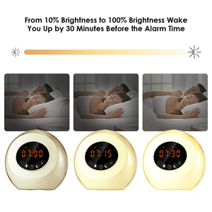 Horloge de Table Portable réveil lumière lever du soleil réveil haut-parleur <span class=keywords><strong>Radio</strong></span> FM aide au sommeil pour chambre Rechargeable horloge de bureau <span class=keywords><strong>lampe</strong></span> - Product Image 3