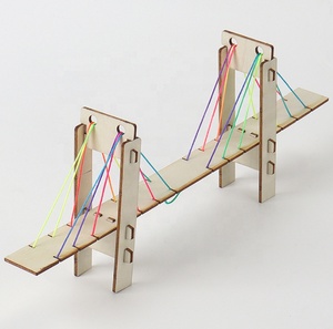 Kit de puente de cable de madera DIY para estudiantes de 5 a 13 años, unisex, experimento de física mecánica, tecnología científica - Product Image 1