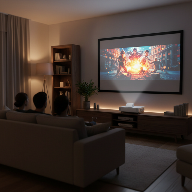 3LCD CB-800F Laser Projector 5000 Lumens 1080P 4K | 0.27 Throw Ratio 130" Screen 16:9 Built-in Speakers 3D Ready Portable 20000