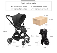 Poussette pliante légère portable pour poussette de voyage nouveau-né avec ceinture de sécurité à cinq points nouveau cadeau de bébé