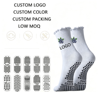 Chaussettes antidérapantes professionnelles en tricot pour yoga et Pilates, avec logo personnalisé brodé, haute qualité, vente en gros 2026