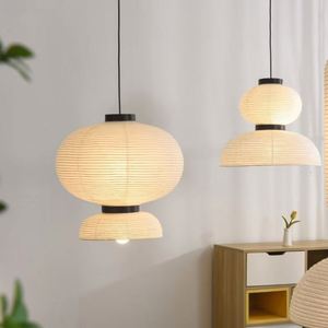 Art Nouveau Nordic Small Meal Lantern Black White Chandelier Japanese <strong>Rice</strong> Paper Pendant Fabric Decorative Ceiling Lamp <strong>Lighting</strong> - Product Image 4