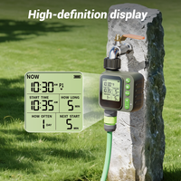 Programmateur d'arrosage électrique pour tuyau d'arrosage, 2 sorties, programmable, arrêt automatique, retard de pluie, irrigation goutte à goutte pour pelouse, rechargeable, ABS