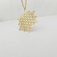 Colliers à grille en cristal à géométrie sacrée, bijoux à géométrie sacrée, en acier inoxydable, fabricants de bijoux, collier en or