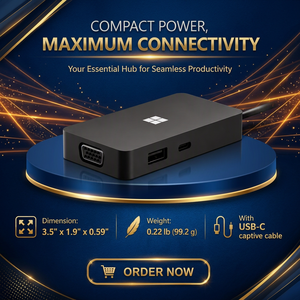 <span class=keywords><strong>Hub</strong></span> de voyage USB-C <span class=keywords><strong>Microsoft</strong></span> <span class=keywords><strong>Surface</strong></span> avec VGA 4K et Ethernet Gigabit pour ports 2.0 - En stock - Product Image 1