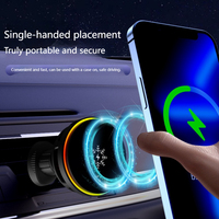 Chargeur de voiture sans fil magnétique flexible 15W PD à lumière respirante, support de téléphone multifonctionnel électrique avec ventilateur de refroidissement – Vente directe usine
