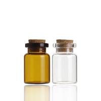 Botol Kaca Mini Ramah Lingkungan Berkualitas Tinggi dengan Tutup Gabus 4ml Dekoratif Kayu Gabus Cetak Sablon