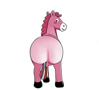 Jouet poney 3D créatif et amusant avec une grosse fesse, jouet décoratif à presser mignon, petit jouet en plastique anti-stress