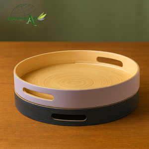 Proveedor Moderno Diseño Dual Tone Harmony Bandeja de Bambú Banquete de Boda Plato de Raciones de Comida Diseño Único - Product Image 1