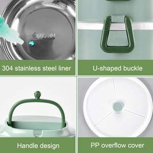 Lonchera Térmica de Acero Inoxidable Personalizada al por Mayor, Portátil, a Prueba de Fugas, de Dos Niveles, con Recipiente para Sopa, Cubiertos y Contenedor de Alimentos Bento - Product Image 4