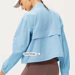 Veste de sport décontractée pour femme, coupe ample, haute qualité, coupe-vent, respirante, avec fermeture éclair et col montant, idéale pour le yoga, la course et l'entraînement - Product Image 6