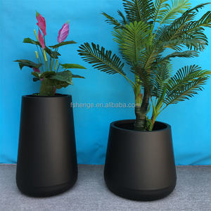 แจกันตั้งพื้นขนาดใหญ่สำหรับตกแต่งบ้าน แจกันดอกไม้ทรงสูงสำหรับตกแต่งภายนอก แจกันดอกไม้สีเงินสำหรับปลูกต้นไม้ในร่ม - Product Image 2