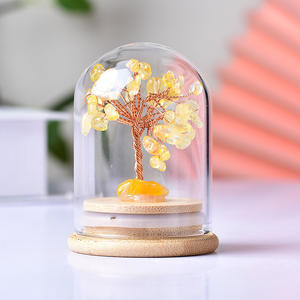 Berbagai macam Penyembuhan Pohon kristal batu permata Chip pohon mawar kristal kerikil pohon dengan penutup kaca - Product Image 3