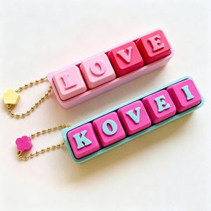 <b>Custom</b> Alphabet Letters Fidget Mini Mechanical Keyboards Switch Keyring Macaron Color Stress Relief <b>Keychains</b> - Product Image 4