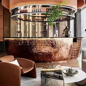 Comptoir de bar moderne Art Déco en acier inoxydable étanche avec repose-pieds intégré pour usage domestique dans le couloir - Product Image 2