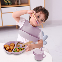 Lames et cuillères en silicone non toxiques pour enfants, conteneurs pour nourriture pour bébés, design pour enfants, ensemble d