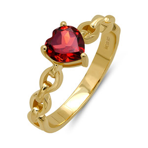 Gourik R830C 925 Sterling <b>Silver</b> Flash Gold Plated Geometric <b>Garnet</b> <b>Ring</b> Prong Setting for Women-Luxury Wedding Gift Jewelry - Product Image 3