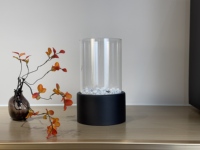 Brasero d'intérieur moderne autoportant de haute qualité, foyer à éthanol de table avec structure en acier inoxydable