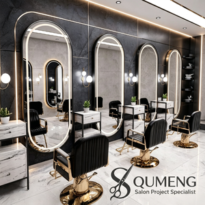 Miroir de maquillage mural LED Z Barber Shop, design tendance, idéal pour salon de coiffure, salon de beauté, chambre, hôtel, salle de sport - Product Image 1