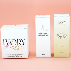 Boîte d'emballage en carton pliable de couleur blanche personnalisée pour les produits de beauté et de maquillage avec fond à boucle, estampage UV, personnalisable et design gratuit - Product Image 1