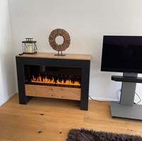 Chimenea holográfica eléctrica de 3 lados, chimenea de vapor de agua moderna decorativa para interiores, diseño independiente con control remoto