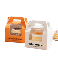 Boîtes à gâteaux, cupcakes et desserts écologiques en papier kraft recyclé, portables, avec fenêtre transparente