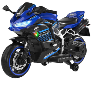 Motocicleta Eléctrica de 12V de Gran Tamaño para Niños de 3 a 8 Años, Motocicleta Infantil con Ruedas Laterales, Motocicleta con Batería - Product Image 2